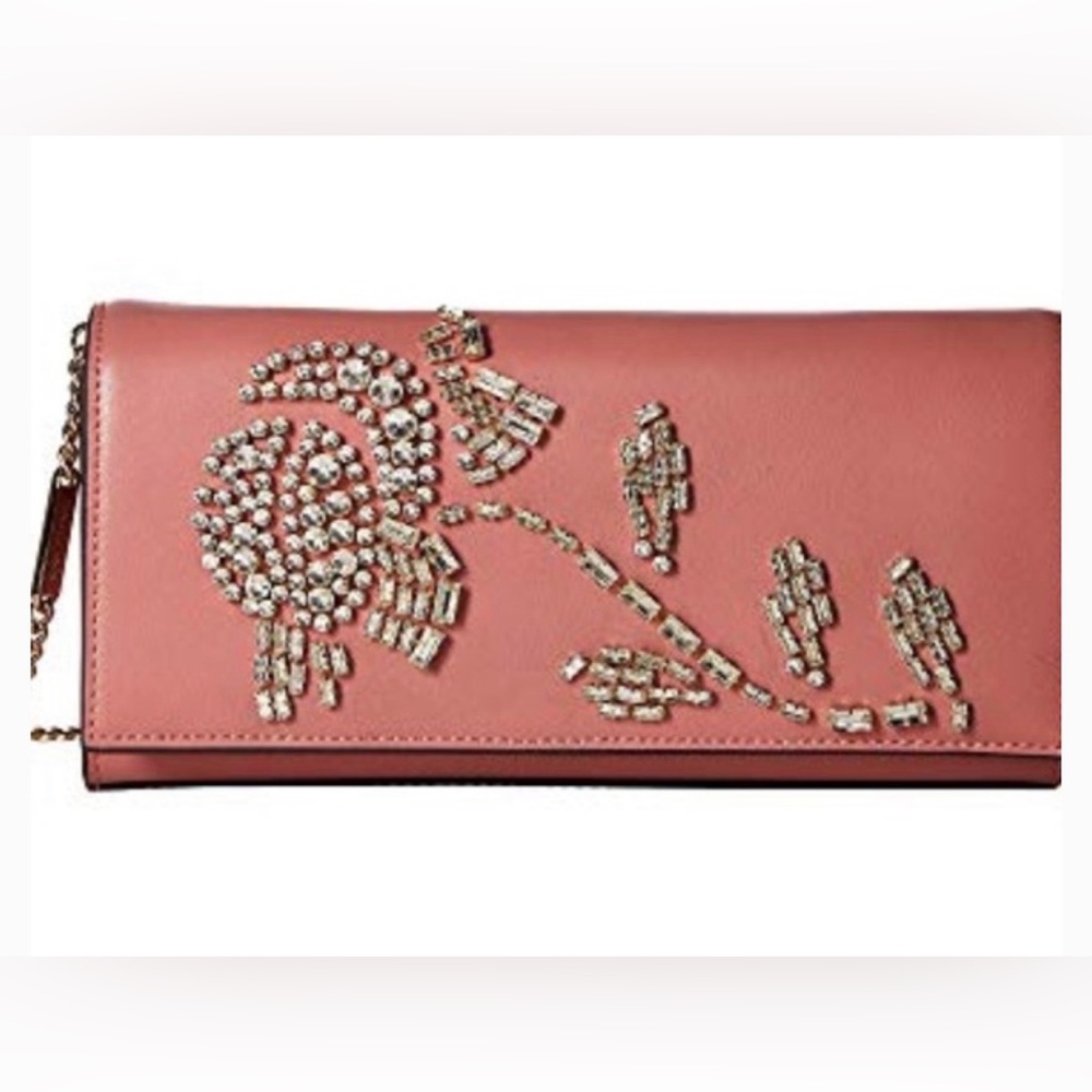 New Michael Kors Bellamie Embellished Large East West Clutch/Shoulder Bag